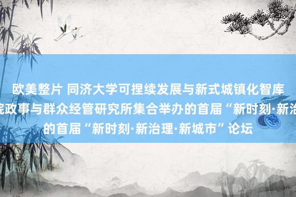 欧美整片 同济大学可捏续发展与新式城镇化智库、上海社会科学院政事与群众经管研究所集合举办的首届“新时刻·新治理·新城市”论坛