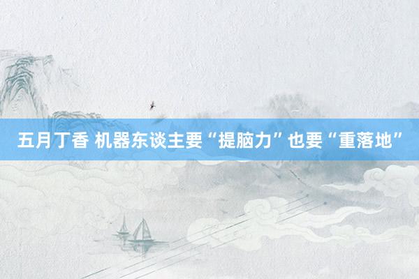 五月丁香 机器东谈主要“提脑力”也要“重落地”